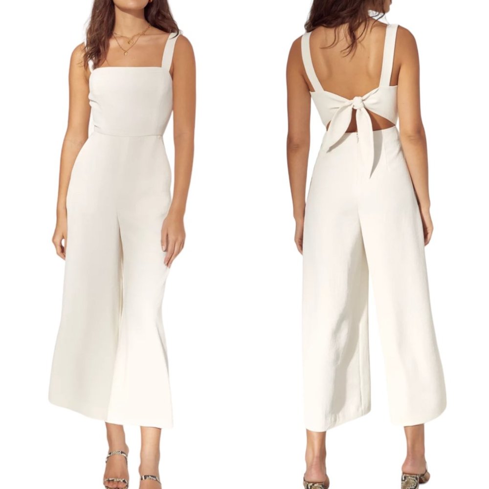 Wilfred New Ecoulement Jumpsuit Tie-Back Sleeveless Light Birch White 6